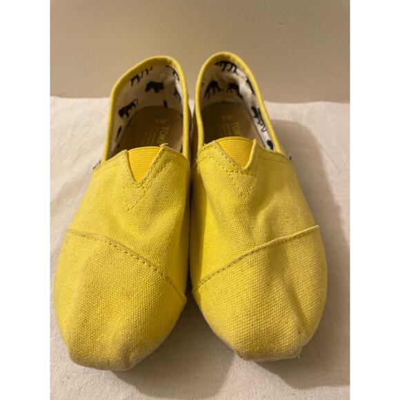 Toms Women's Size 9 Alpargata Flats Slip On‎ Yellow Shoes - Picture 2 of 8